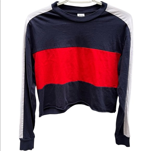 Aritzia TNA colour block cropped long sleeve tee - Picture 2 of 7
